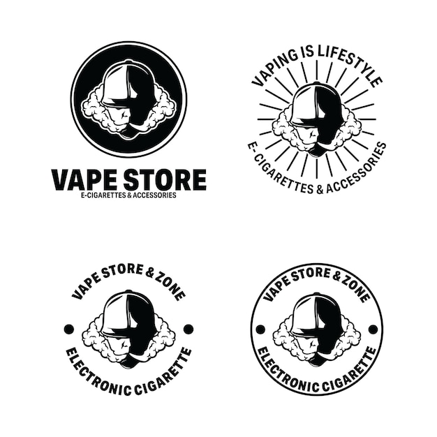Vector vapor logo elektronische rook logo ontwerp inspiratie
