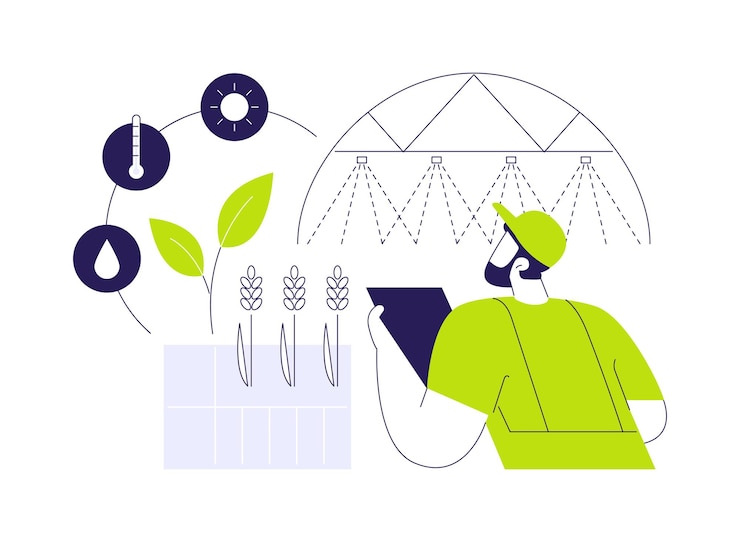 Vector variable rate irrigation abstract concept vector illustration