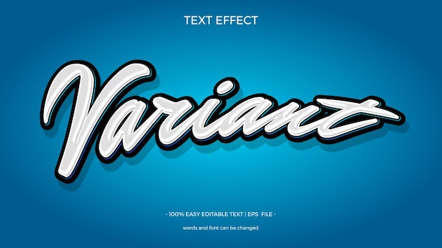 Variant script text effect