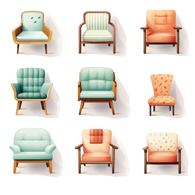 Vector variations of chair furniture