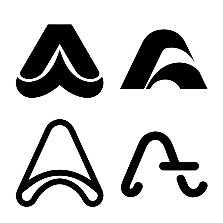 वेक्टर variations of the letter a logo design