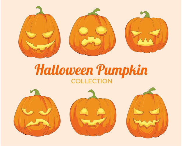 Variëteit aan halloween party pompoenen