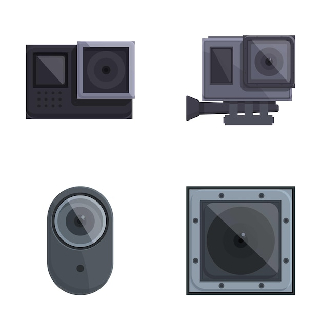 Variëteit van moderne camera iconen set