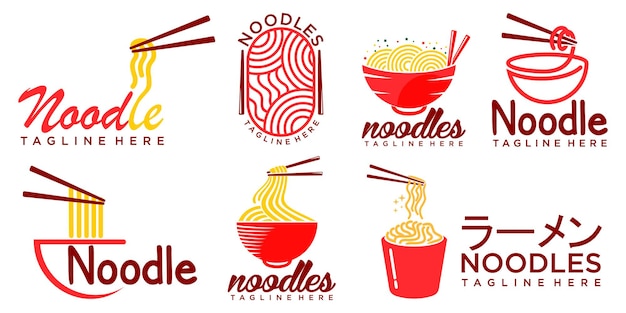 Varietà di noodles logo design vector