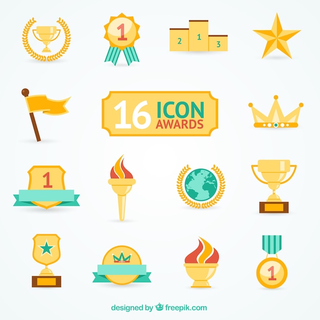 Variety of award icons