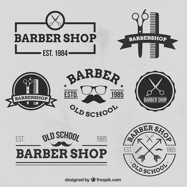 Variety of baber shop logos