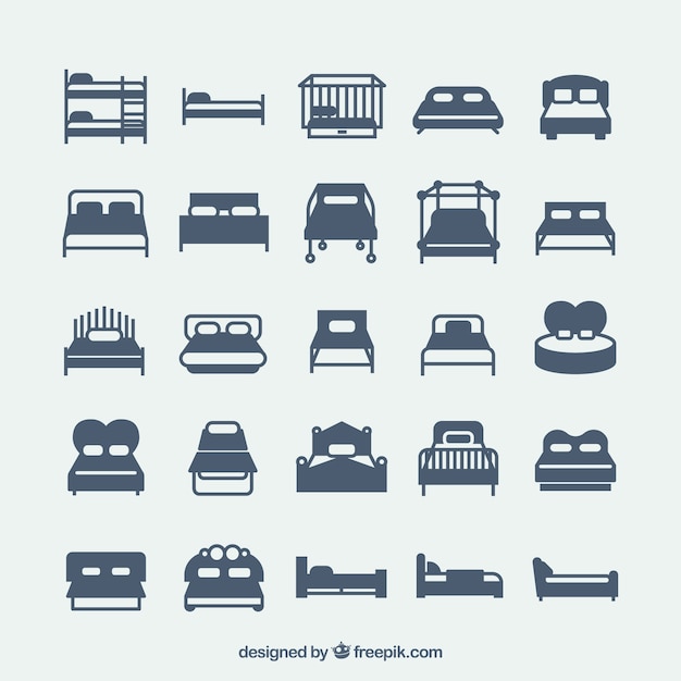 Vector variety of bed icons