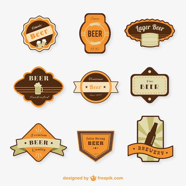 Variety of beer badges