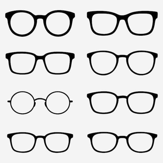 variety of black eyeglasses frames