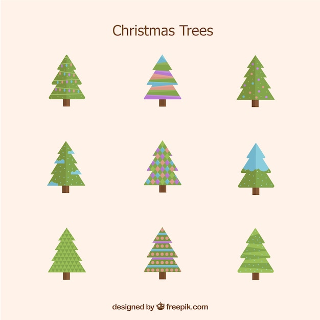 Variety of christmas tree icons