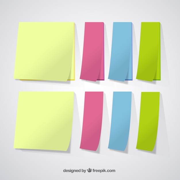 Variety of colored notes