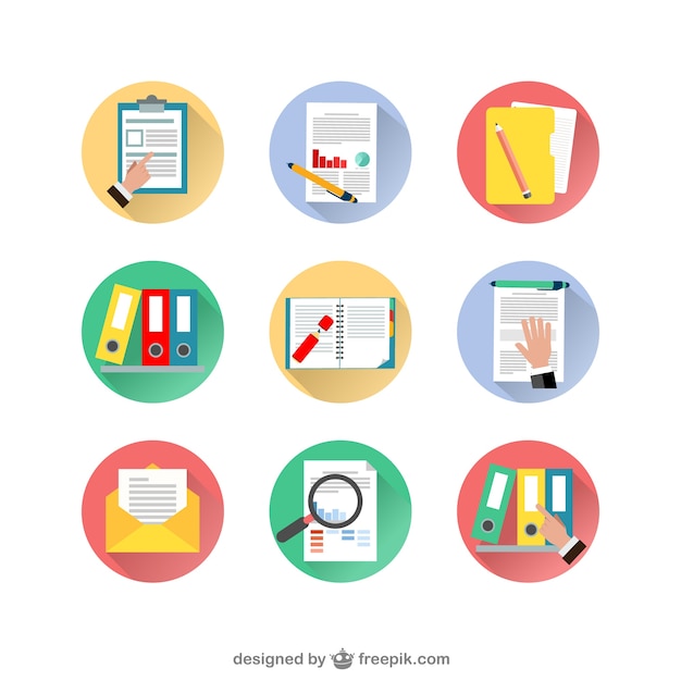 Vector variety of document icons
