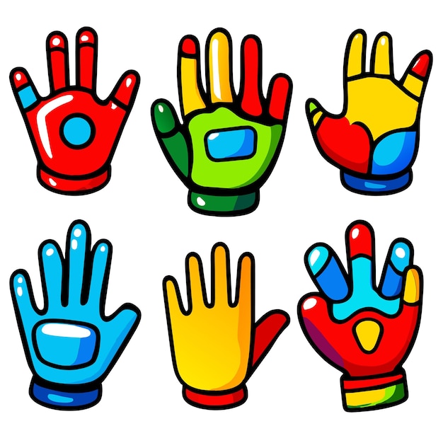 Vector variety of gloves set vector illustration