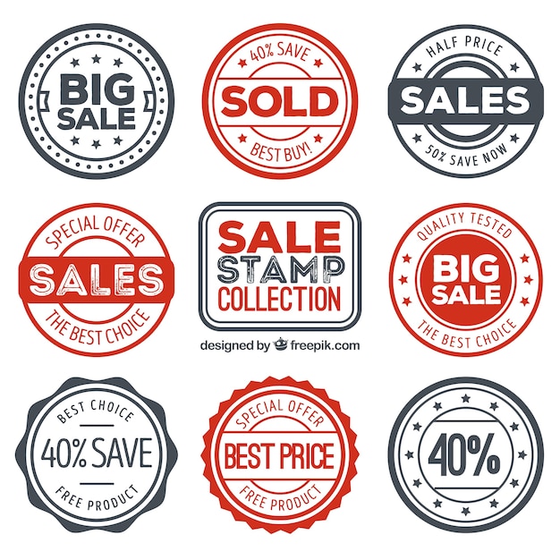 Vector variety of great stickers with special offers