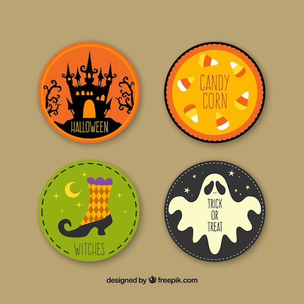 Variety of halloween labels