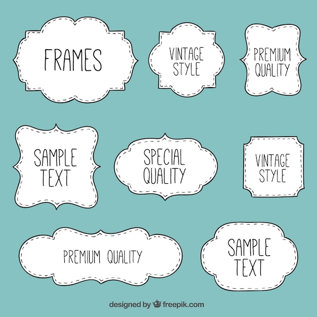 Vector variety of hand drawn frames