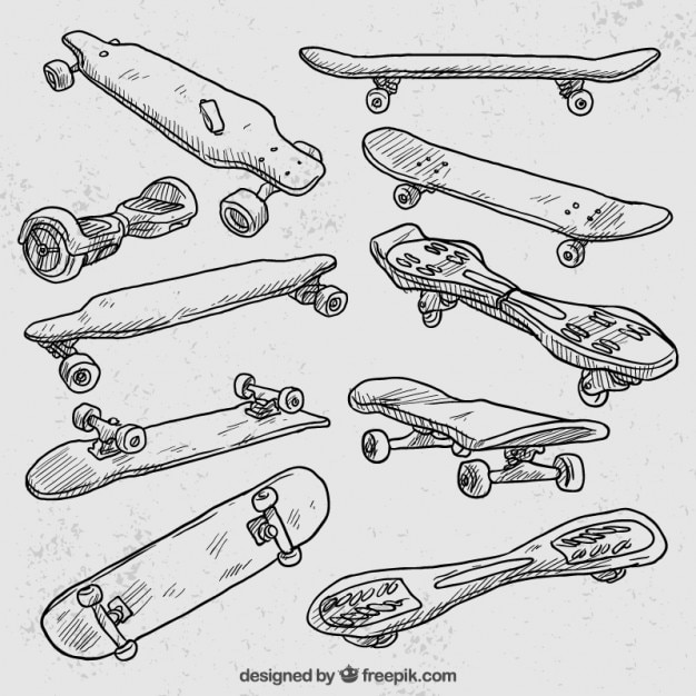 Varietà di disegnati a mano longboard