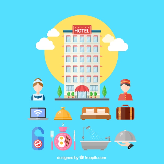 Vector variety of hotel elements