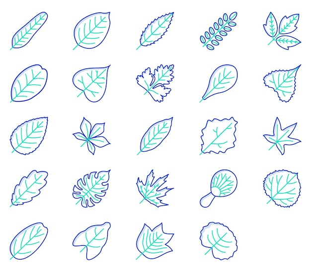 Variety of Leaf icon set