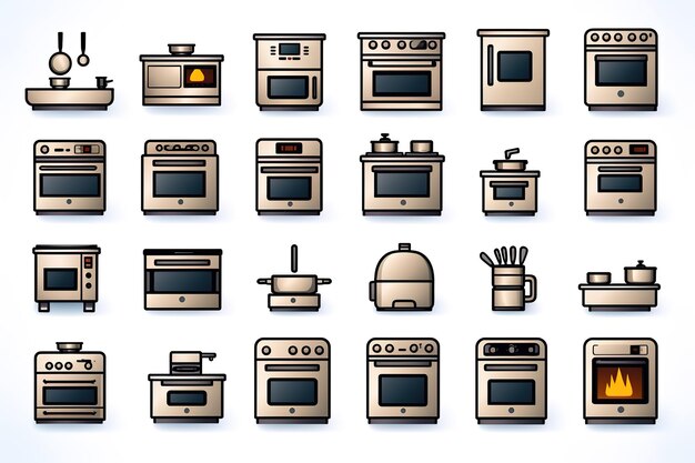 Vector variety line icons related to data exchange traffic files cloud server outline icon collection