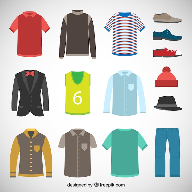 Vector variety of men's clothes