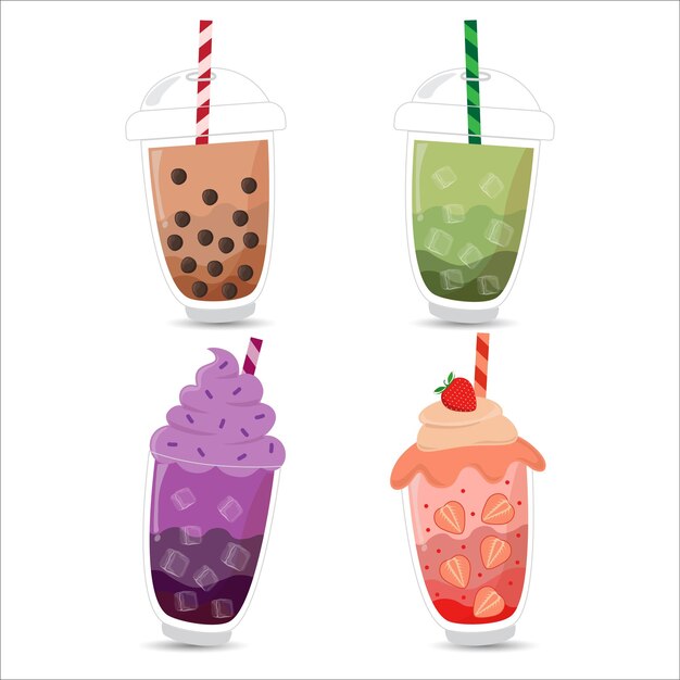 Vector variety of milk tea