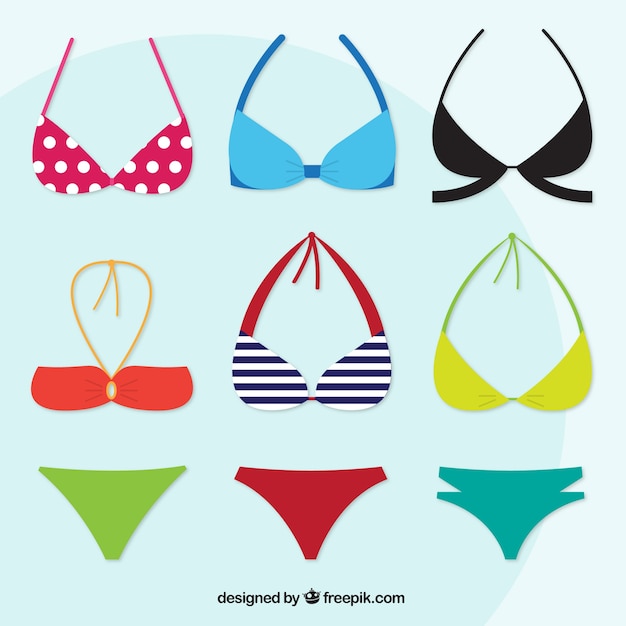 Variety of modern bikinis