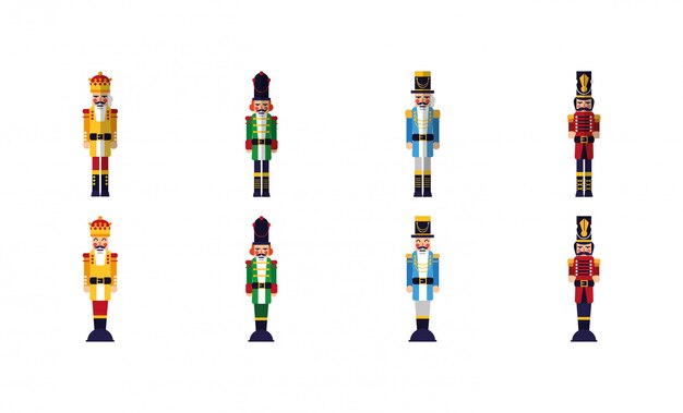 Variety nutcracker set pack vector design