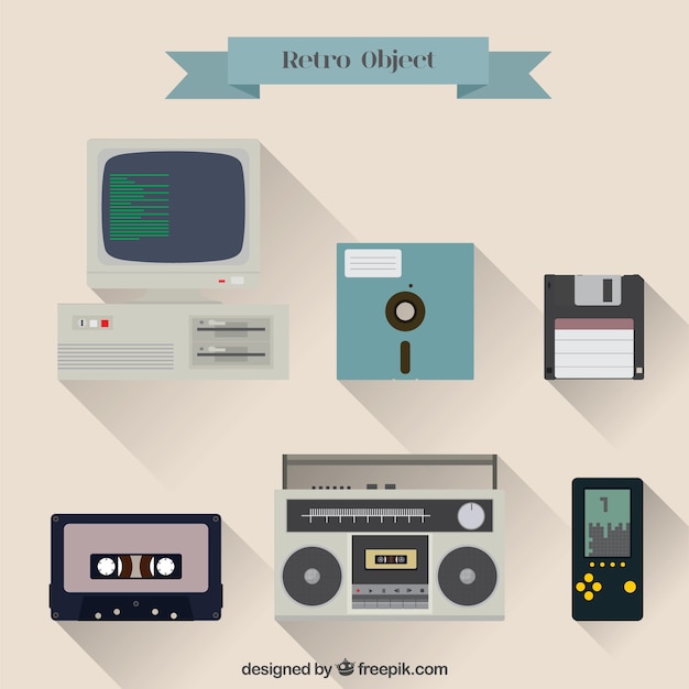 Vector variety of retro objects