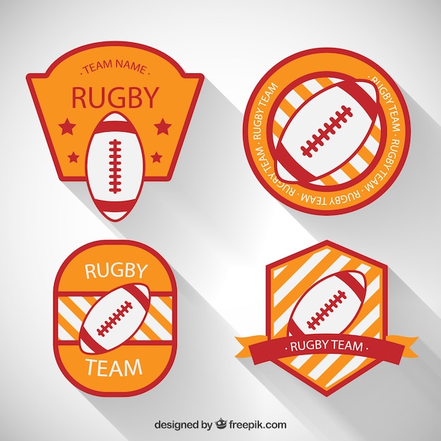 Variety of rugby badges