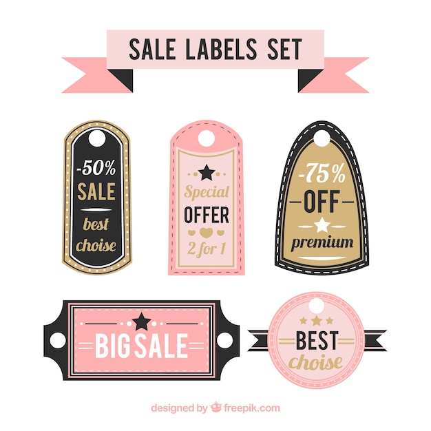 Variety of sale labels set