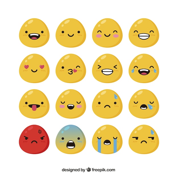 Variety of shiny emoticons