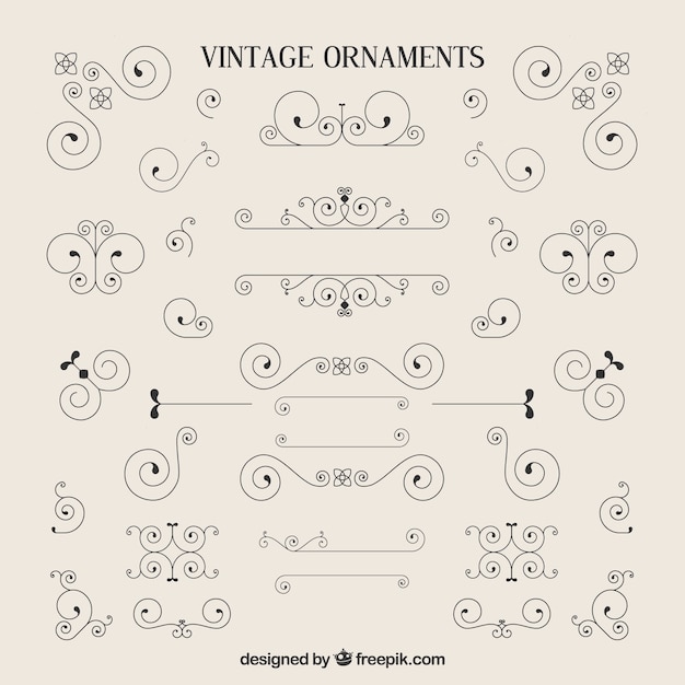 Vector variety of vintage ornaments