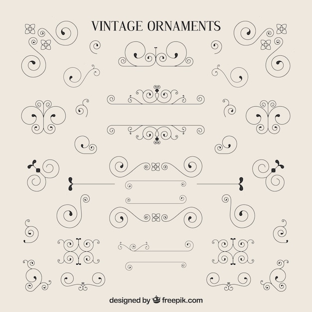 Variety of vintage ornaments