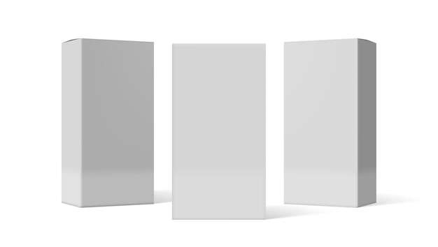 Vector various angle 3d blank package box set