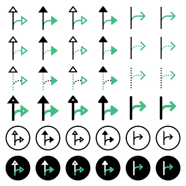 Вектор Различные значки стрел, связанные с направлениями