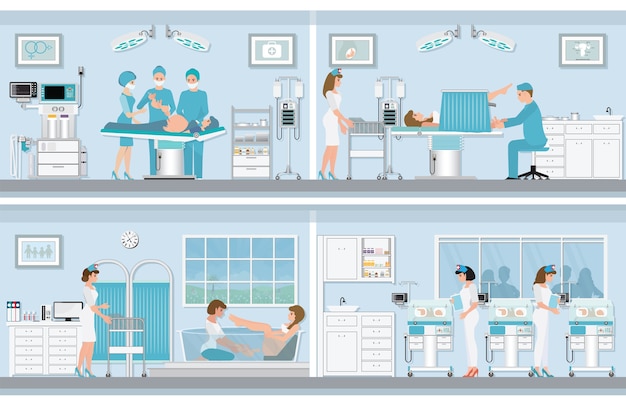 various birthing of pregnant woman.