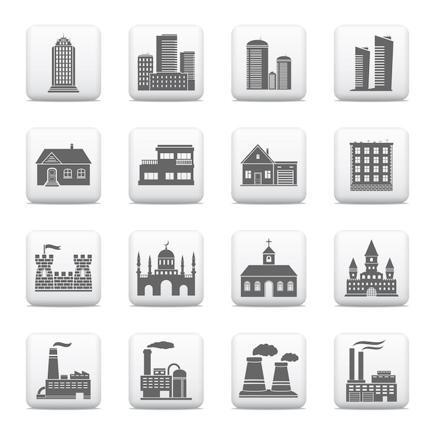 Various buildings stickers