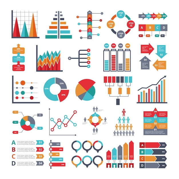 Вектор Различные бизнес-символы для инфографических проектов