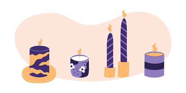 Различные свечи разных форм и размеров декоративные восковые свечи для отдыха и спа