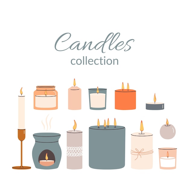 Различный набор свечей различных форм и размеров колонна, свеча, подсвечник, свеча, мульти фитиль