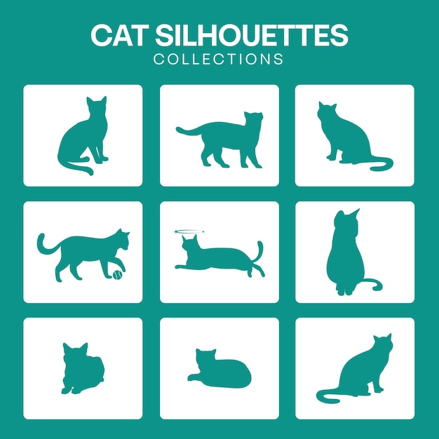Premium Vector | Various cat poses are beautifully captured in full