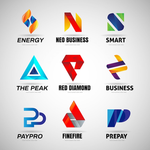 Various colorful letter logo business collection