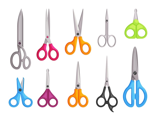 Vector various colorful scissors illustration