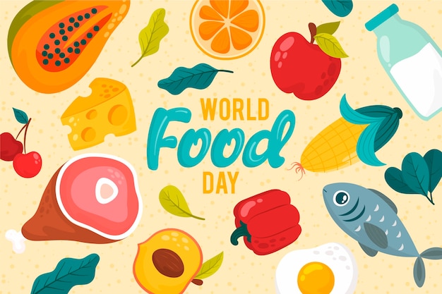 Vector various delicious dishes world food day concept