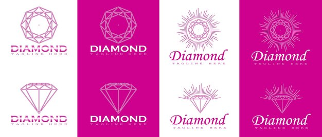 Various diamond logo by vector design