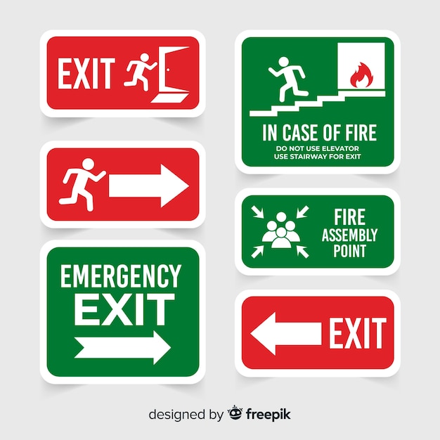 Vector various exit signs