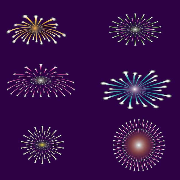 Various of firework by vector design