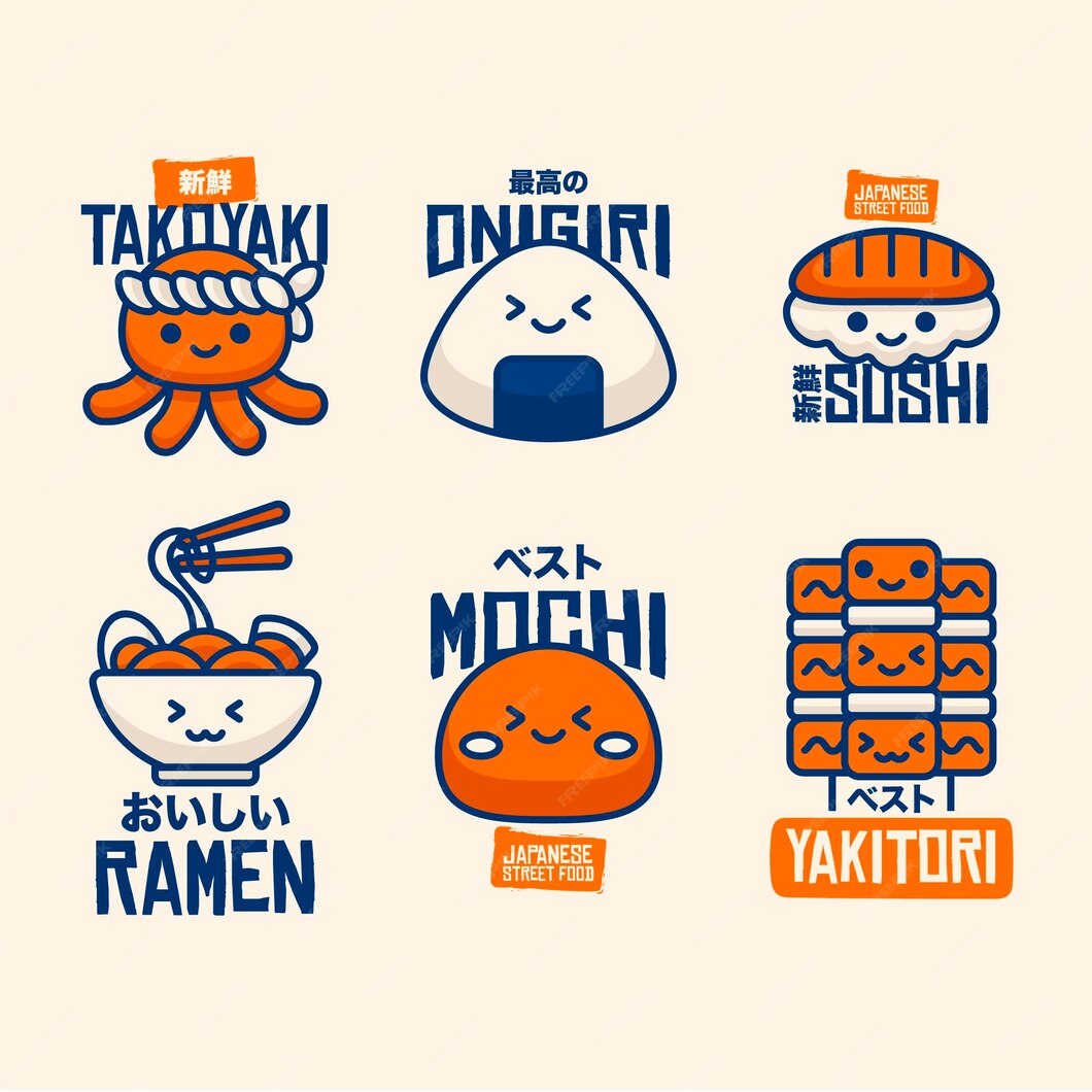 Premium Vector | Various flat design street food logo