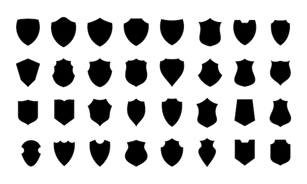 Premium Vector | Various flat shield shape collection
